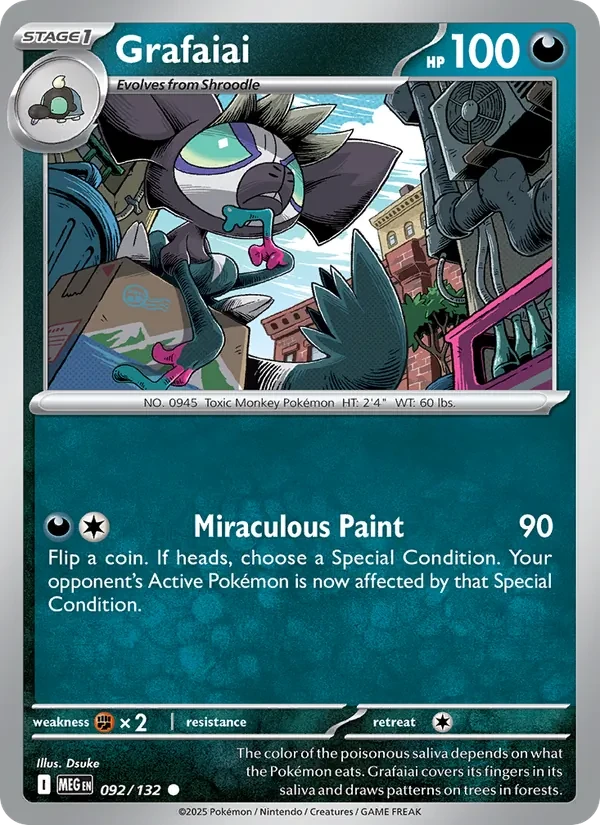 Grafaiai 092/132 Mega Evolution Pokémon card