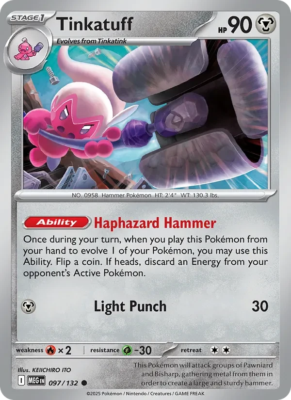 Tinkatuff 097/132 Mega Evolution Pokémon card