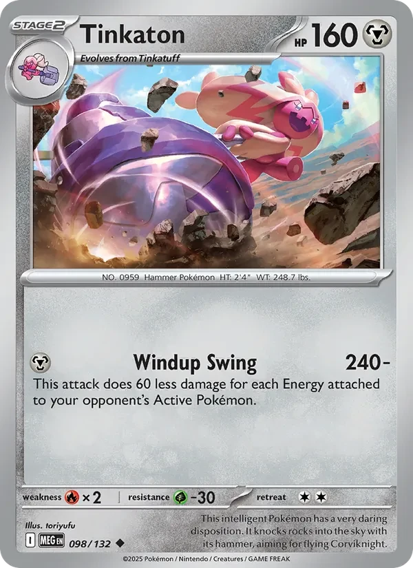 Tinkaton 098/132 Mega Evolution Pokémon card