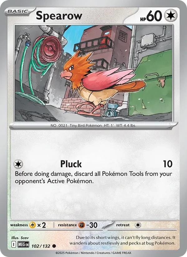 Spearow 102/132 Mega Evolution Pokémon card