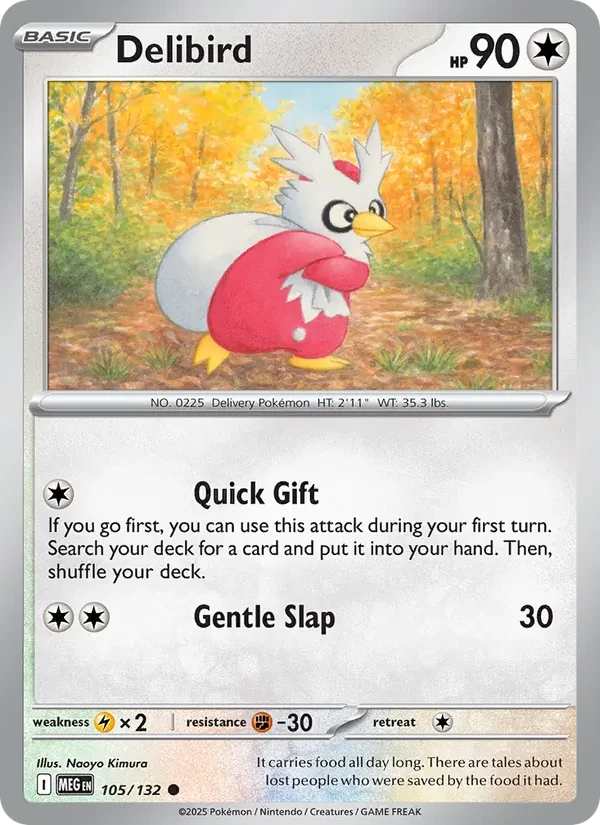 Delibird 105/132 Mega Evolution Pokémon card