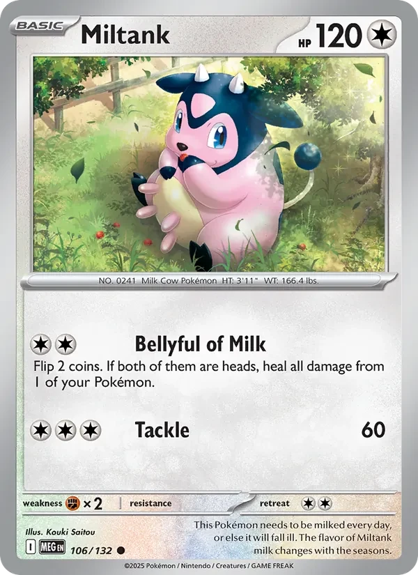 Miltank 106/132 Mega Evolution Pokémon card