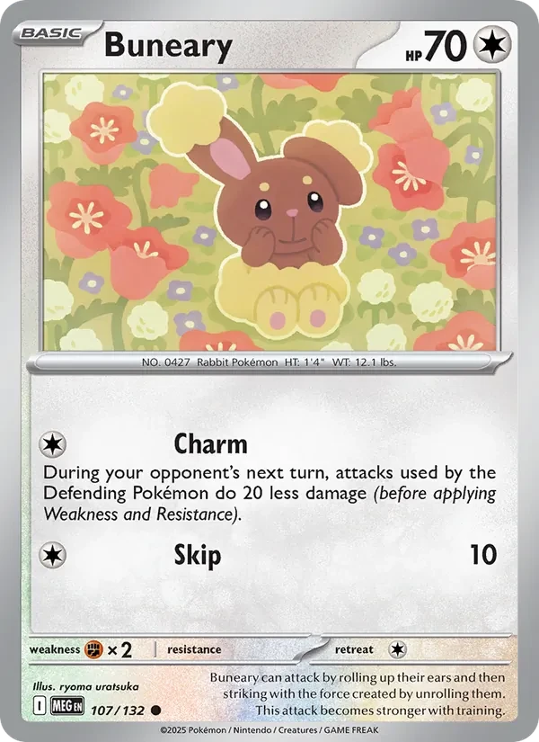 Buneary 107/132 Mega Evolution Pokémon card