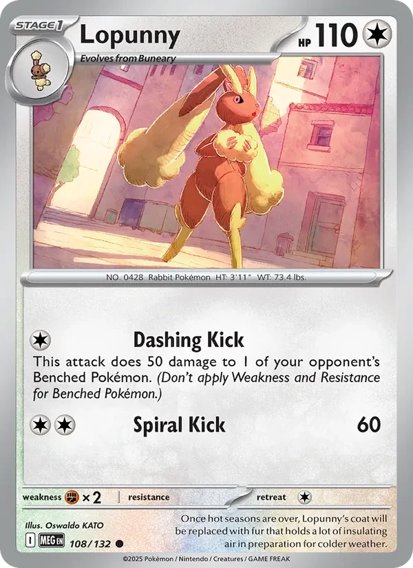 Lopunny 108/132 Mega Evolution Pokémon card