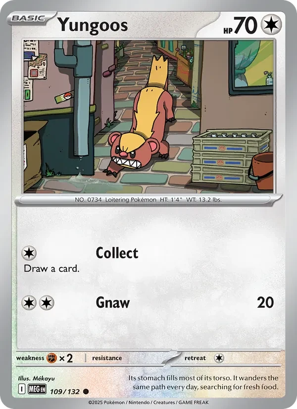 Yungoos 109/132 Mega Evolution Pokémon card