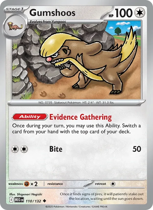 Gumshoos 110/132 Mega Evolution Pokémon card