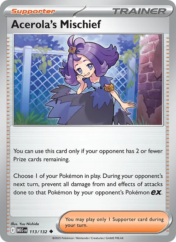 Acerola's Mischief 113/132 Mega Evolution Pokémon card