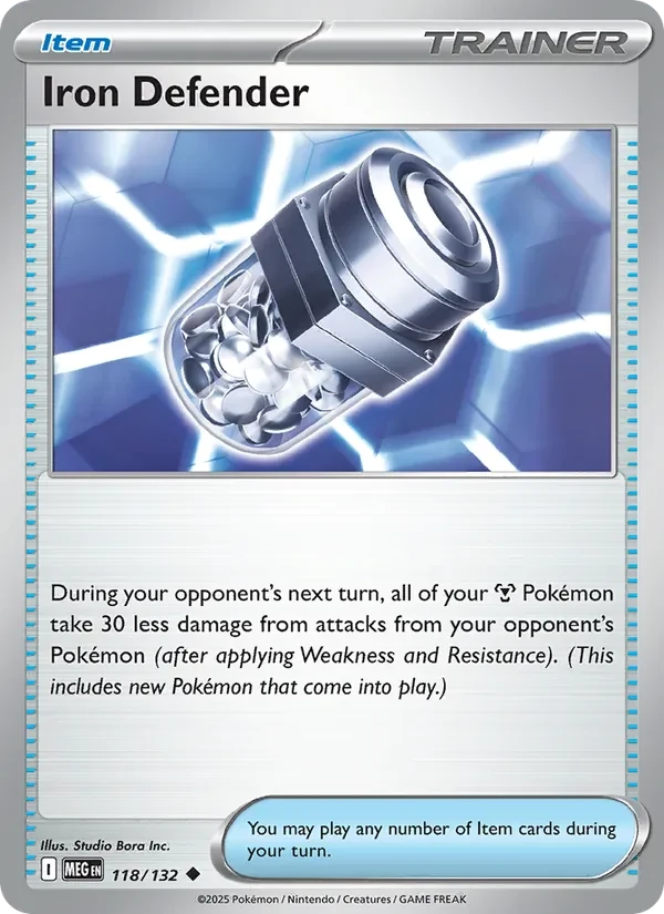 Iron Defender 118/132 Mega Evolution Pokémon card