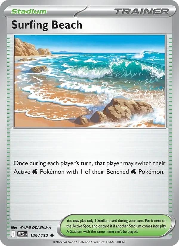 Carte Pokémon Surfing Beach 129/132 Mega Evolution