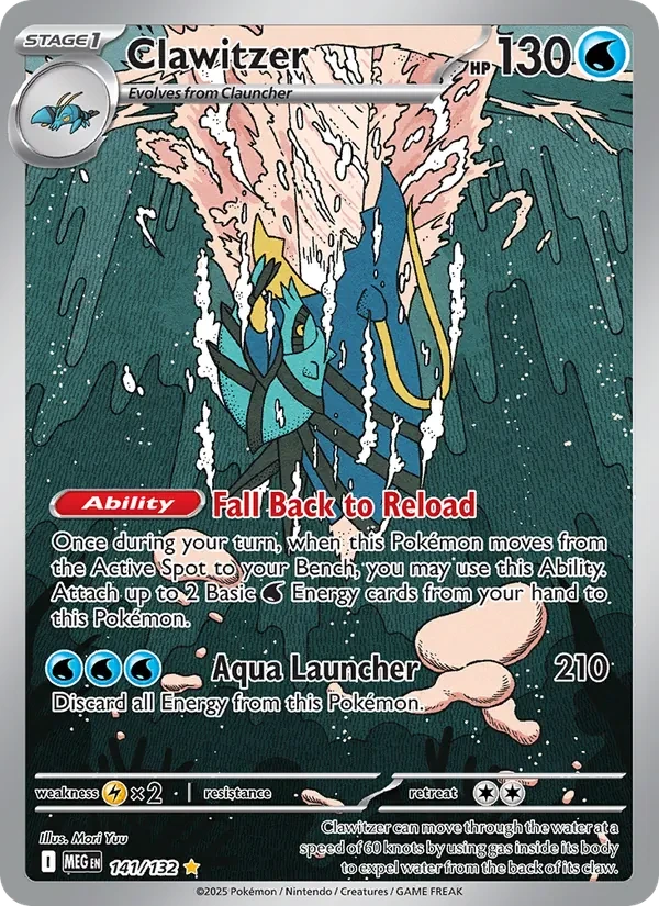 Clawitzer 141/132 Mega Evolution Pokémon Karte