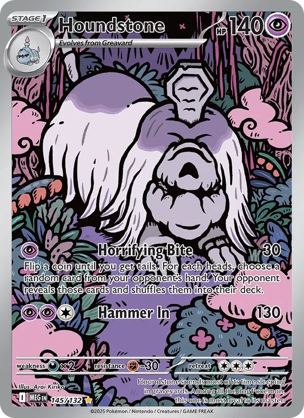 Houndstone 145/132 Mega Evolution Pokémon kaart