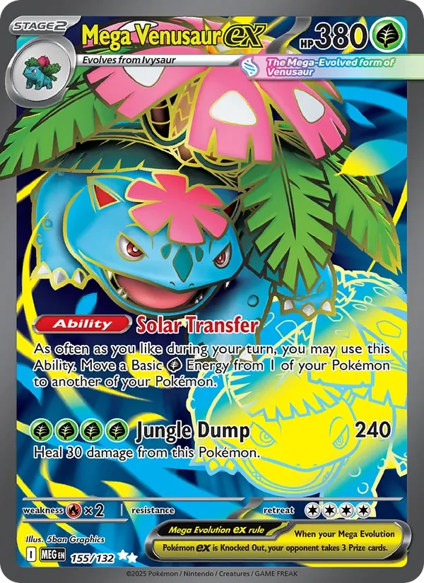 Mega Venusaur ex 155/132 Mega Evolution Pokémon Karte