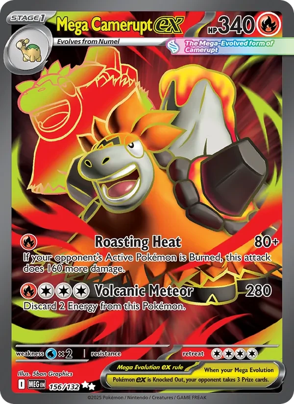 Mega Camerupt ex 156/132 Mega Evolution Pokémon card