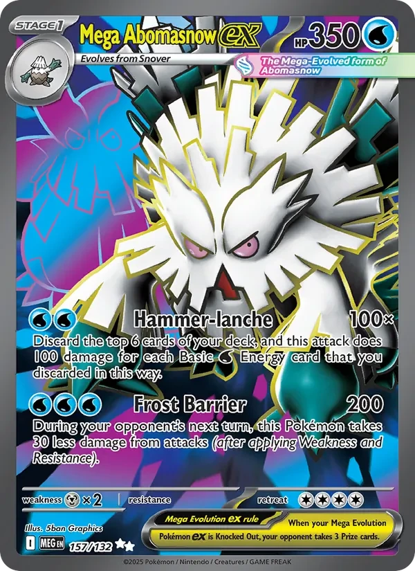Mega Abomasnow ex 157/132 Mega Evolution Pokémon card