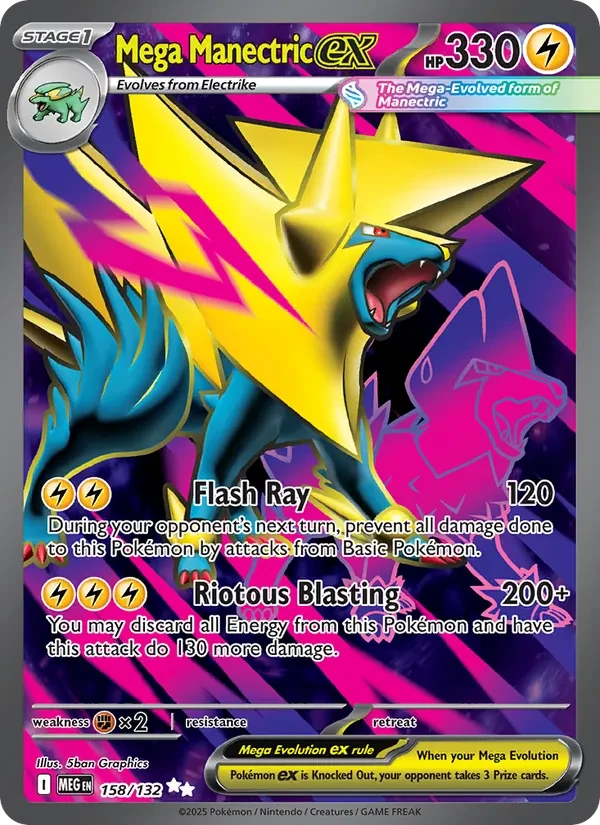 Mega Manectric ex 158/132 Mega Evolution Pokémon card