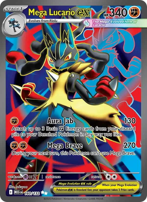 Carta Pokémon Mega Lucario ex 160/132 Mega Evolution