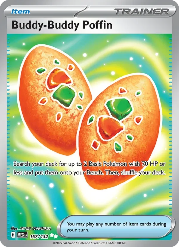 Buddy-Buddy Poffin 167/132 Mega Evolution Pokémon card