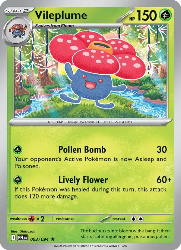 Vileplume 003/94 Phantasmal Flames Pokémon card