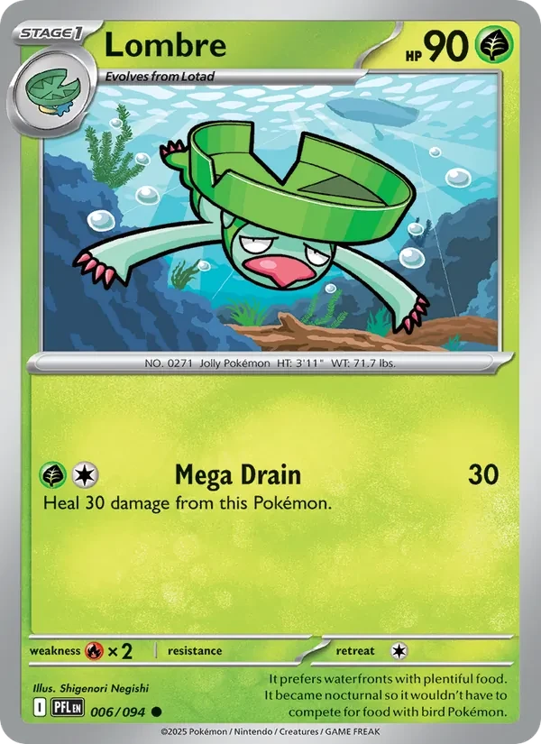 Lombre 006/94 Phantasmal Flames Pokémon card