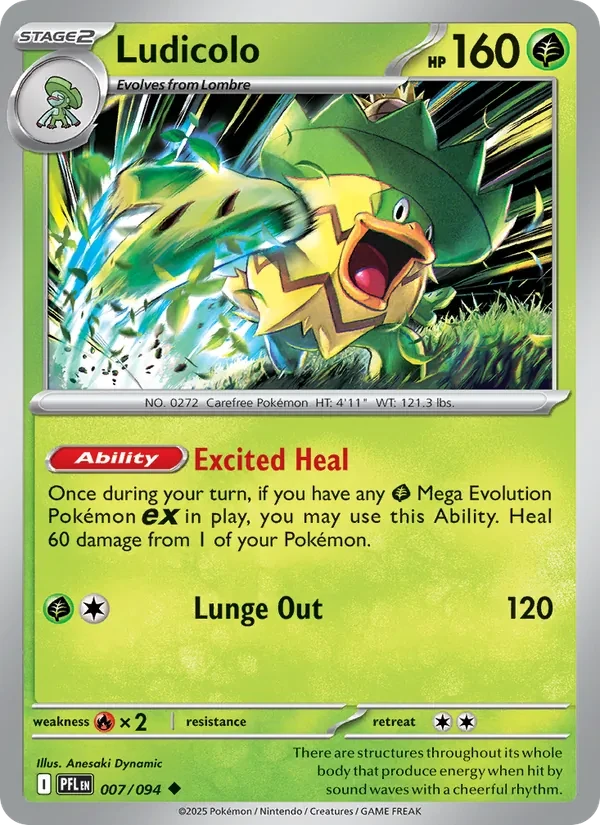 Ludicolo 007/94 Phantasmal Flames Pokémon card