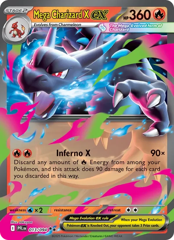 Mega Charizard X ex 013/94 Phantasmal Flames Pokémon card