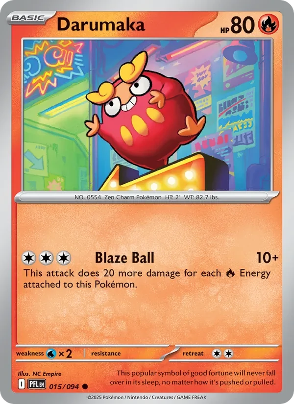 Darumaka 015/94 Phantasmal Flames Pokémon card