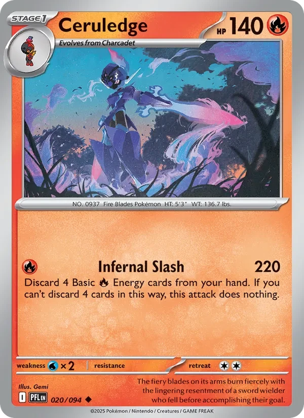Ceruledge 020/94 Phantasmal Flames Pokémon card