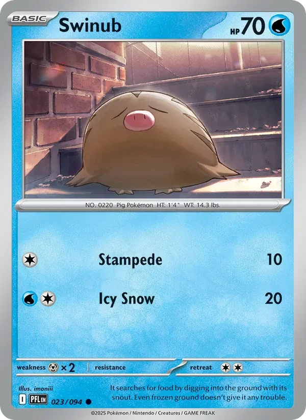 Swinub 023/94 Phantasmal Flames Pokémon card
