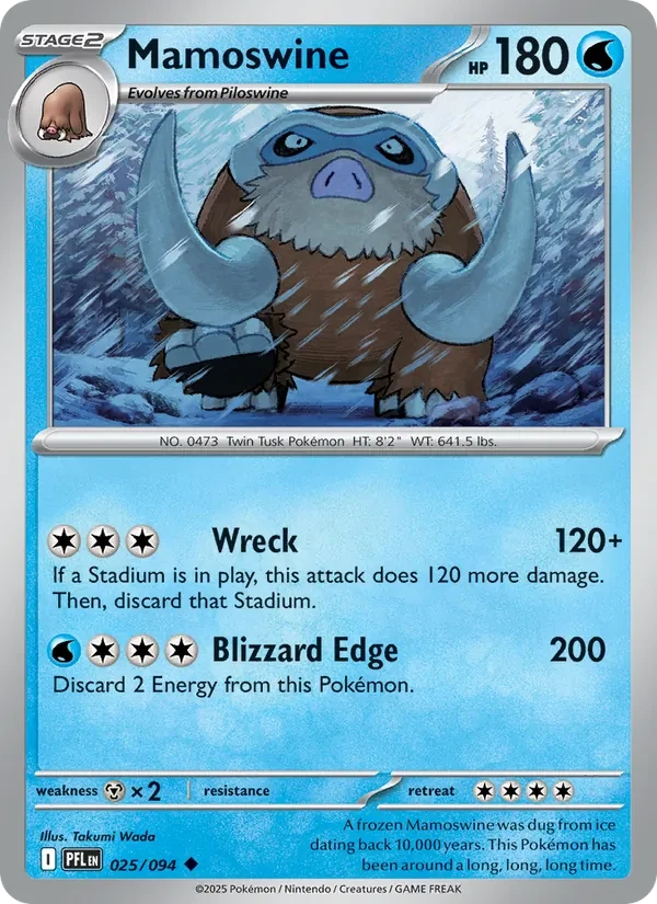 Mamoswine 025/94 Phantasmal Flames Pokémon card