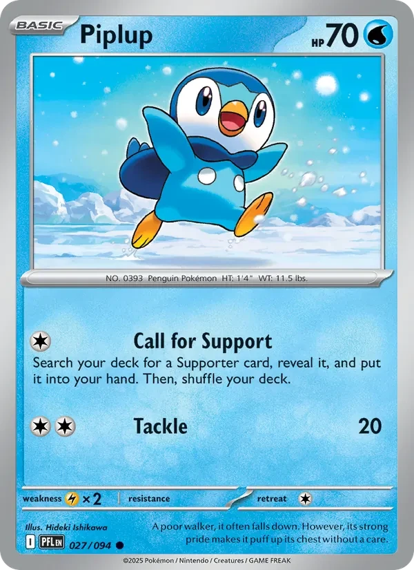 Piplup 027/94 Phantasmal Flames Pokémon card