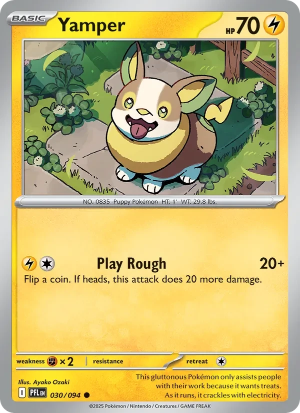 Yamper 030/94 Phantasmal Flames Pokémon card
