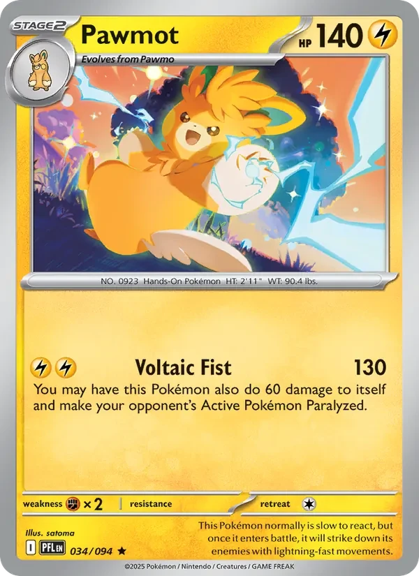 Pawmot 034/94 Phantasmal Flames Pokémon card