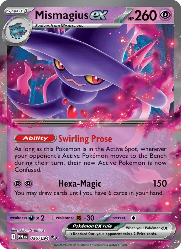Mismagius ex 036/94 Phantasmal Flames Pokémon card
