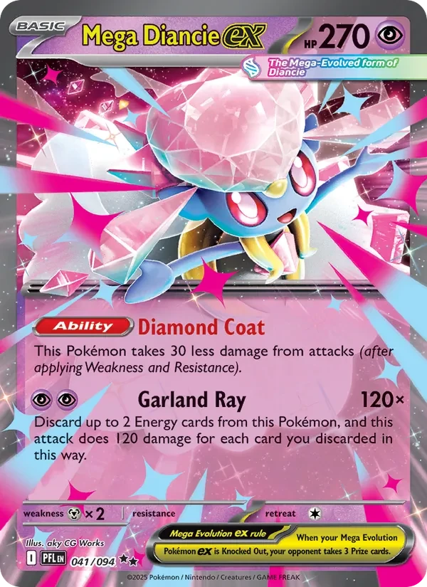 Mega Diancie ex 041/94 Phantasmal Flames Pokémon card
