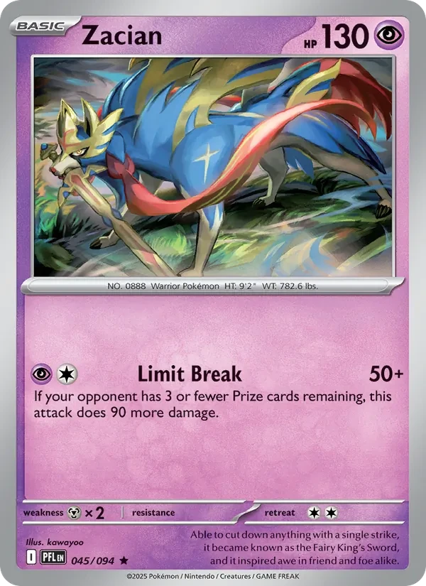 Zacian 045/94 Phantasmal Flames Pokémon card