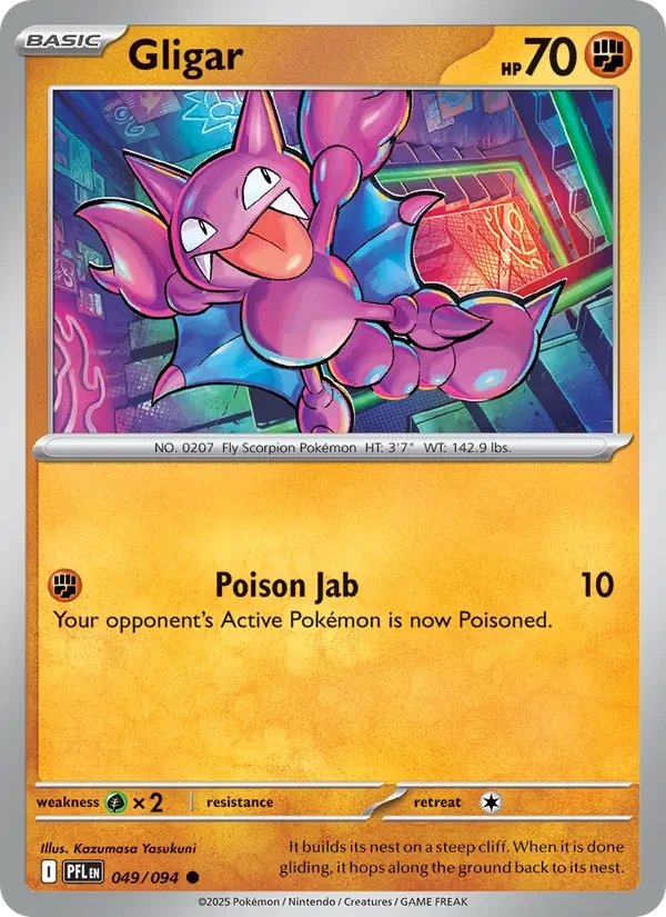 Gligar 049/94 Phantasmal Flames Pokémon card