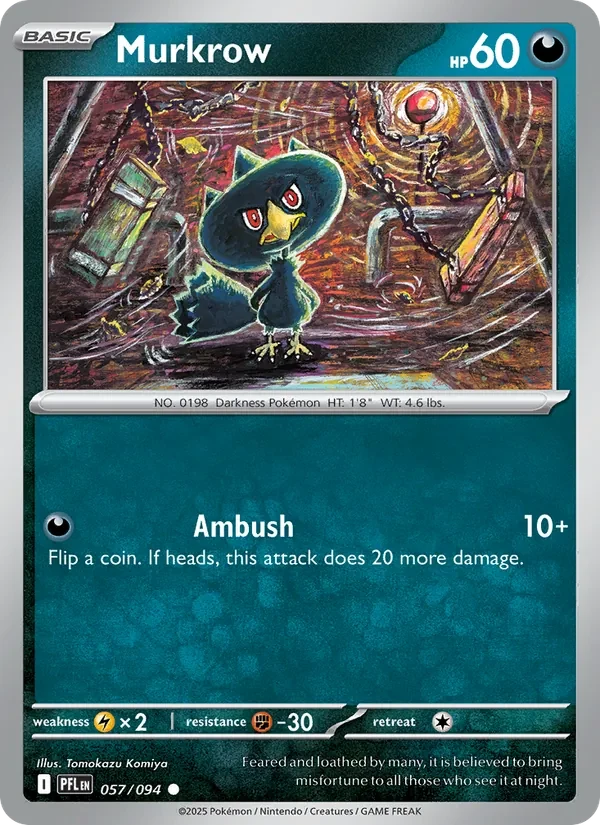 Murkrow 057/94 Phantasmal Flames Pokémon card