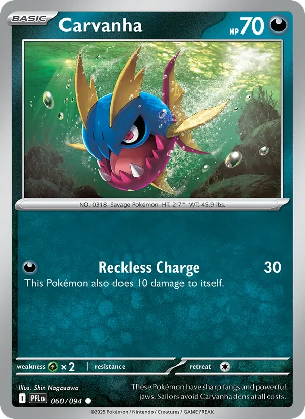 Carvanha 060/94 Phantasmal Flames Pokémon card