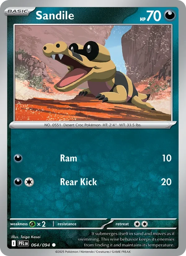 Sandile 064/94 Phantasmal Flames Pokémon card