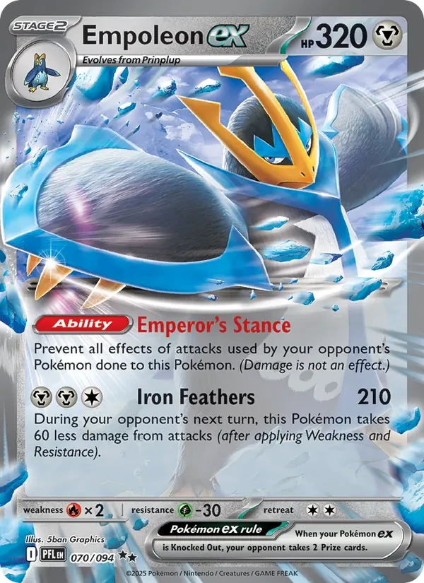 Empoleon ex 070/94 Phantasmal Flames Pokémon card