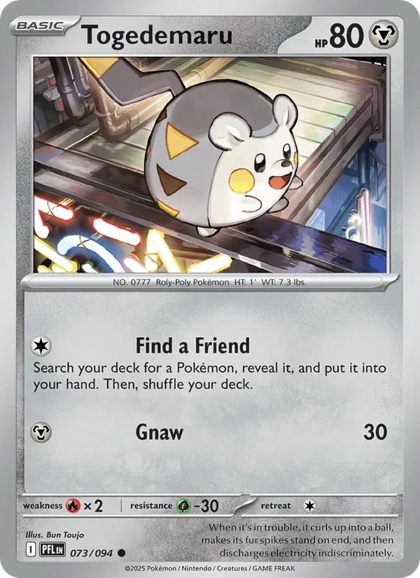 Togedemaru 073/94 Phantasmal Flames Pokémon card