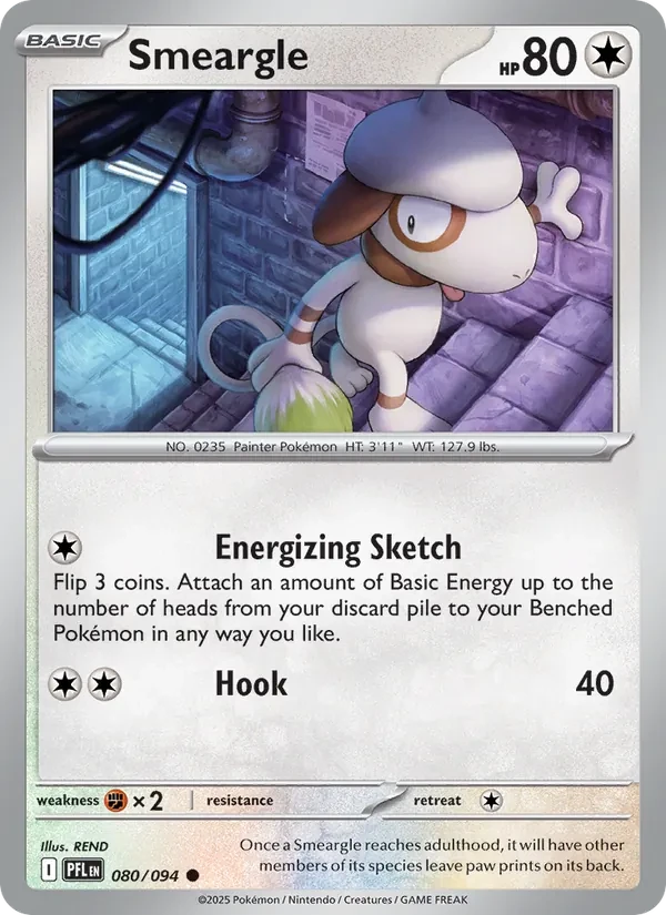 Smeargle 080/94 Phantasmal Flames Pokémon card