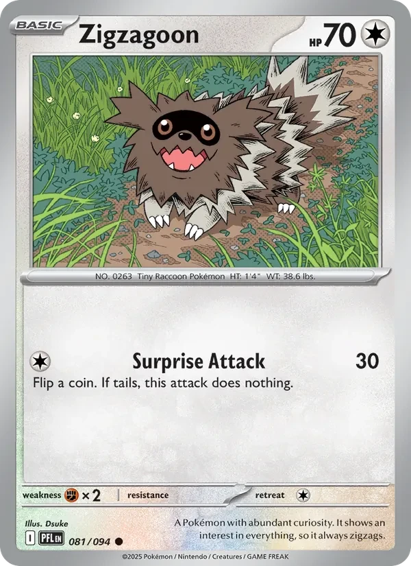 Zigzagoon 081/94 Phantasmal Flames Pokémon Karte