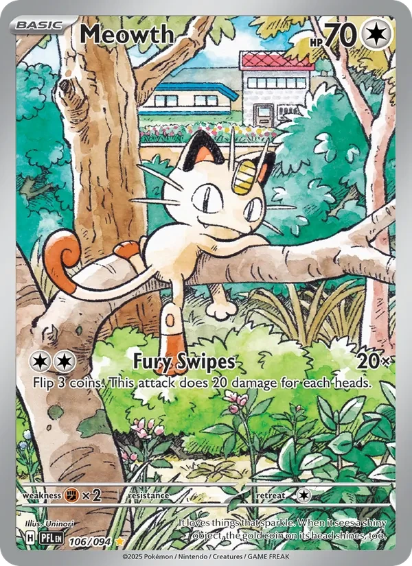 Meowth 106/94 Phantasmal Flames Pokémon card