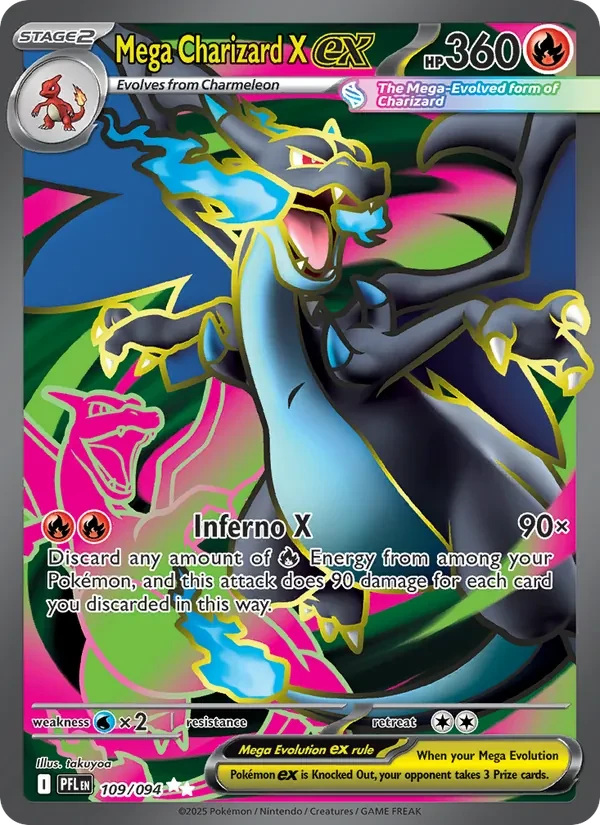 Mega Charizard X ex 109/94 Phantasmal Flames Pokémon card
