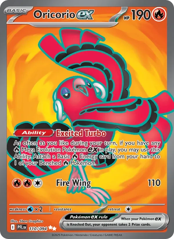 Oricorio ex 110/94 Phantasmal Flames Pokémon card