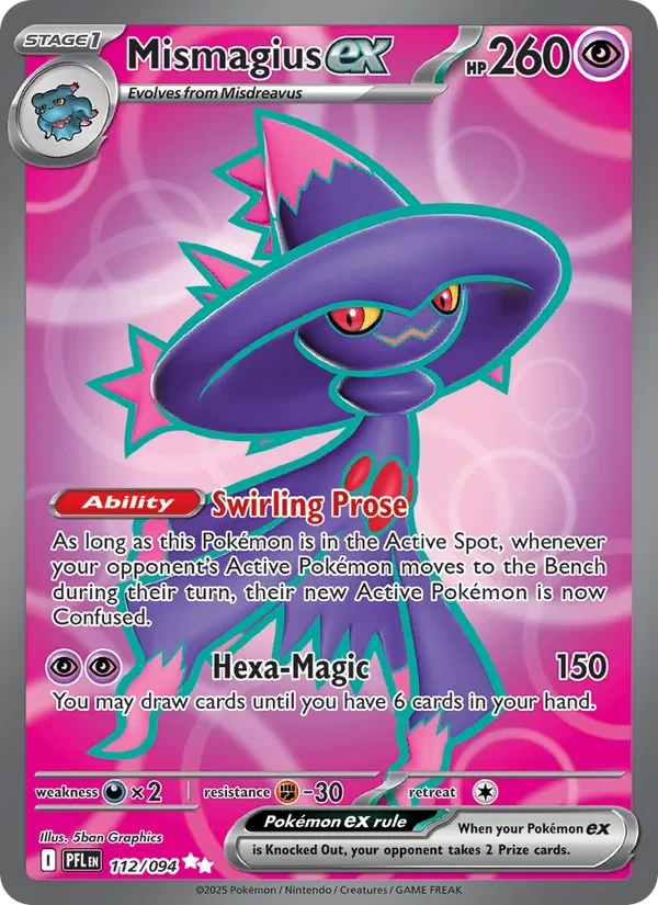 Mismagius ex 112/94 Phantasmal Flames Pokémon card