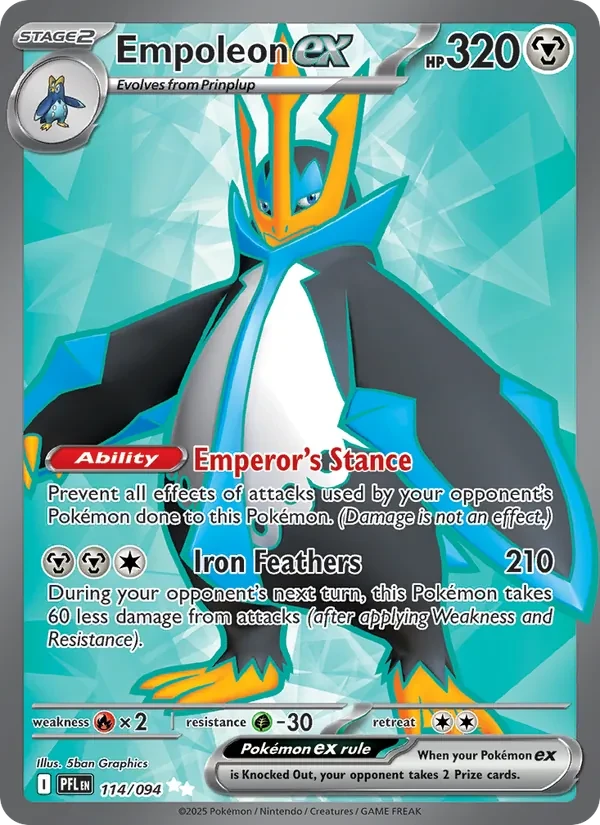 Empoleon ex 114/94 Phantasmal Flames Pokémon card
