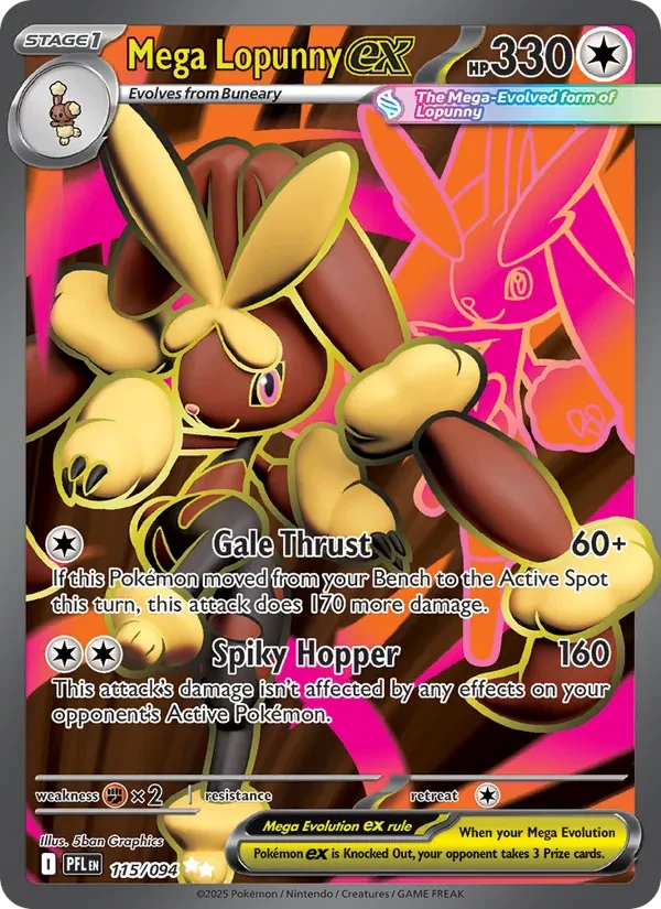 Mega Lopunny ex 115/94 Phantasmal Flames Pokémon card