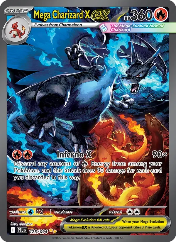 Mega Charizard X ex 125/94 Phantasmal Flames Pokémon card